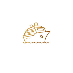 Fototapeta premium Outline of cruise ship on water