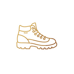 Hiking boot illustration in minimalist style on white background