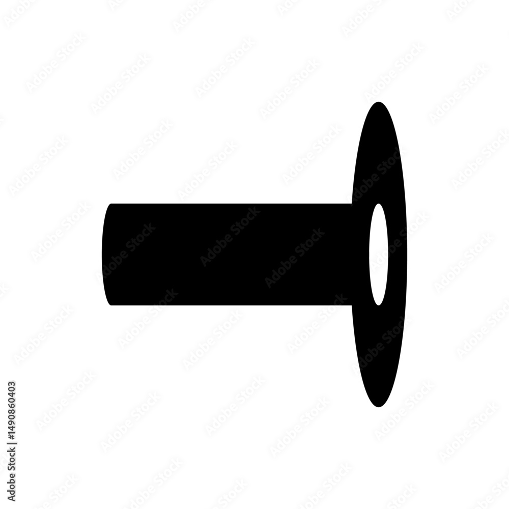 Poster a simple black clock hand with a rounded end and a circular pivot point on a white background view