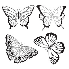 Monochrome Butterfly Collection for Art and Design