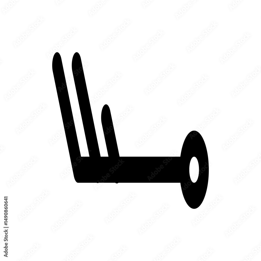 Poster black wind barb symbol indicating moderate wind speed with knots and a circular end point design ele