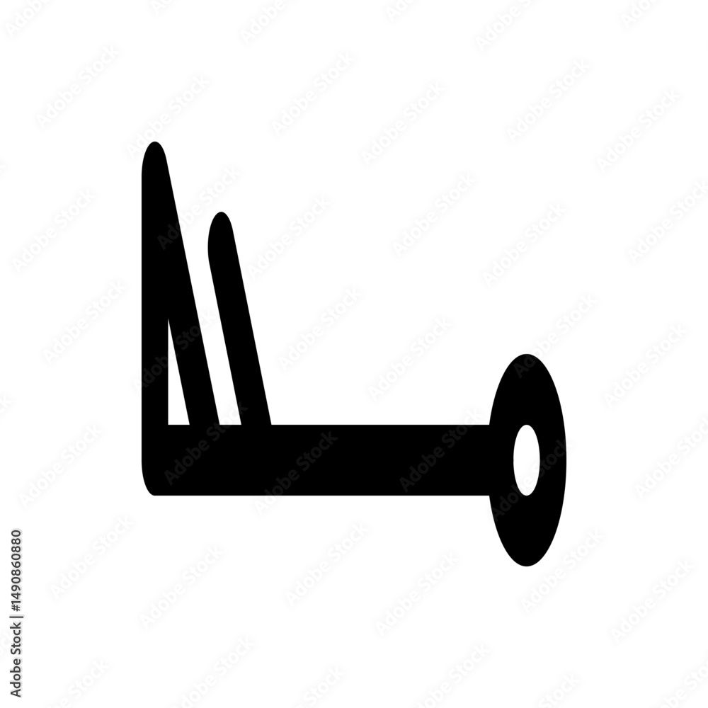 Poster black wind barb symbol indicating wind speed and direction with a horizontal line and flags design e