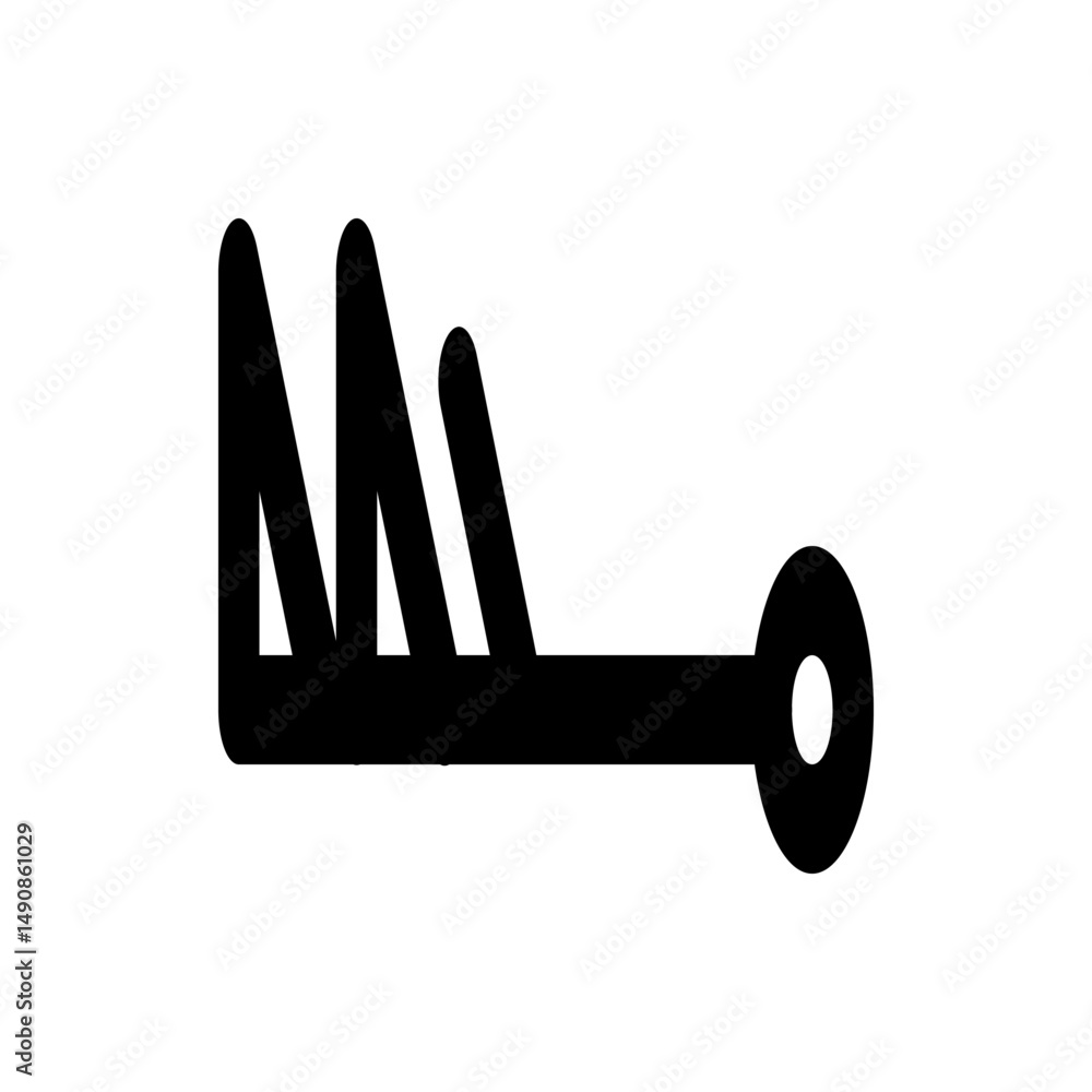 Poster illustration of a weather symbol depicting strong winds with multiple flags attached to a horizontal