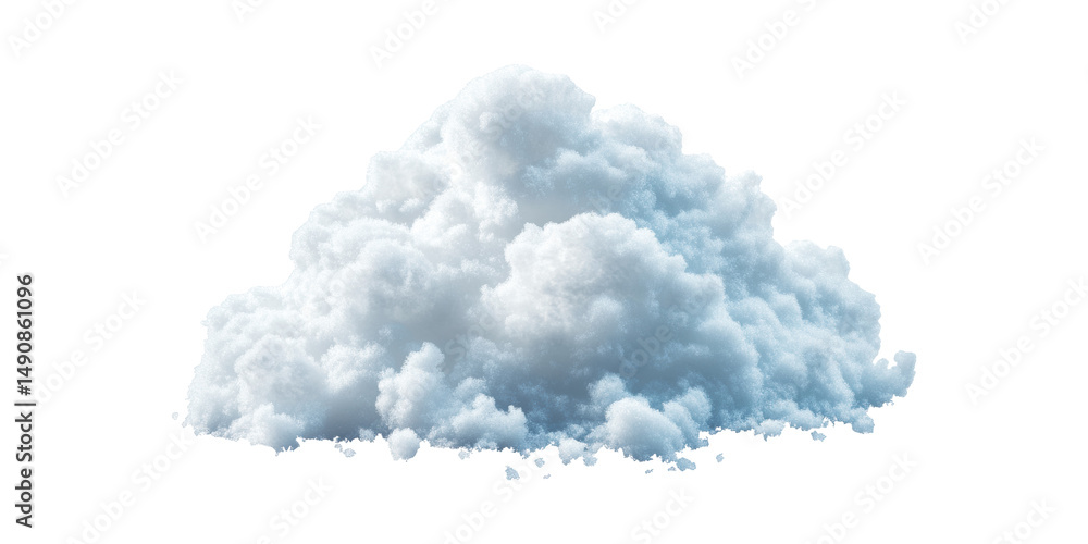 Poster fluffy cloud. symbol of weather and imagination isolated on transparent background