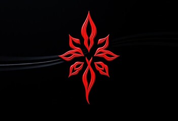 Vector illustration of red Shiva tilak with white stripes on black background, Shiva, bhakti