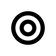 Three concentric circles in black and white creating a target like design with a central void area