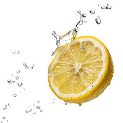 lemon in water splash