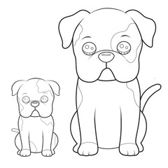 Easy Dog vector drawing illustration