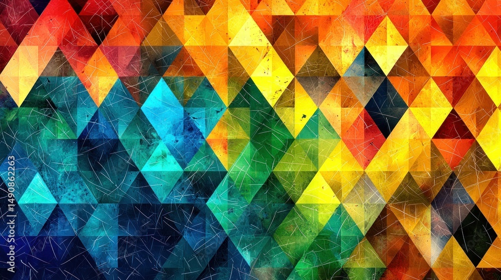 Poster abstract triangles colorful background