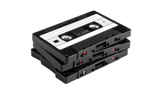 DIY cassette zine bundle for lo-fi tape swap featuring stacked cassette tapes on a white background