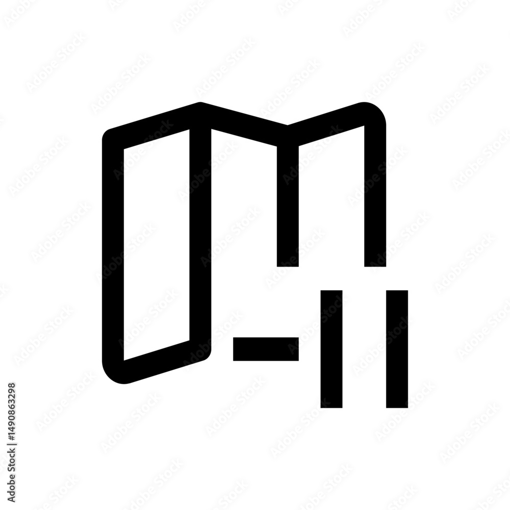 Poster abstract representation of a building structure with vertical and horizontal elements in bold lines