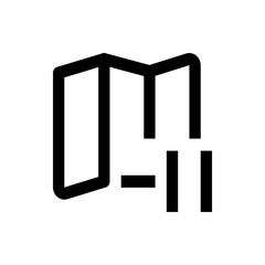 Abstract representation of a building structure with vertical and horizontal elements in bold lines