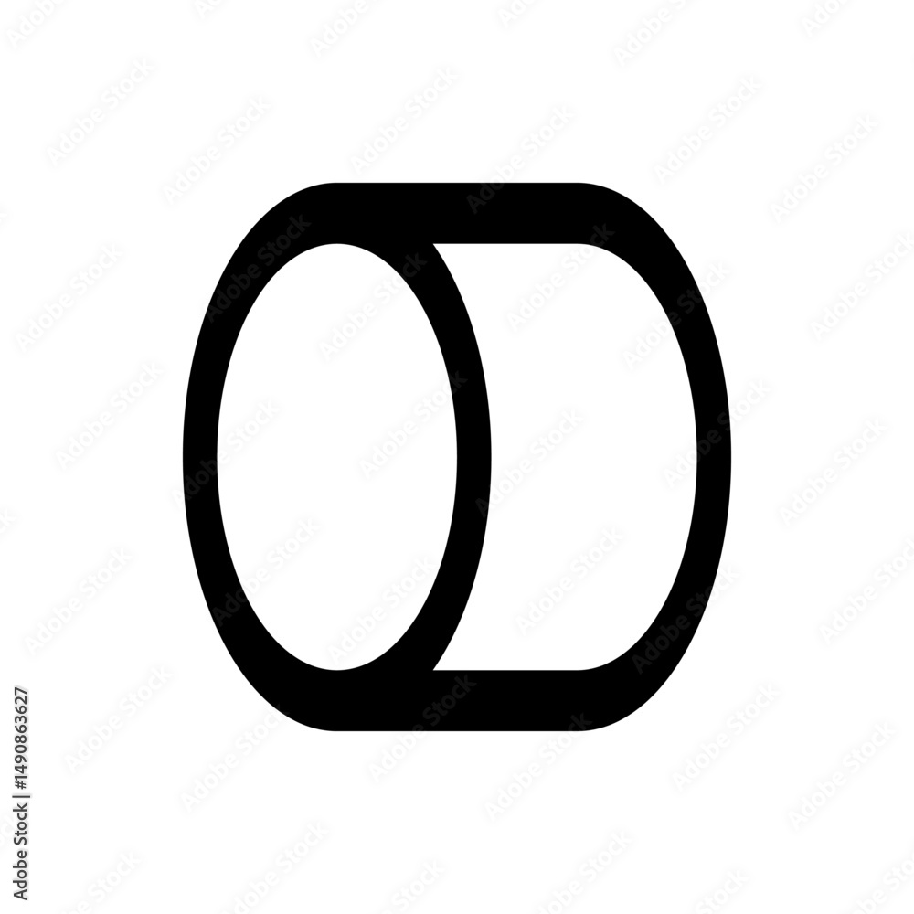 Poster illustration of a toggle switch in the off position with a circular handle and rounded rectangle sha
