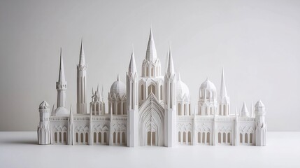 Obraz premium White architectural model city