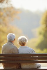 celebrate world day for grandparents and elderly with minimalistic image of serene elderly couple enjoying peaceful