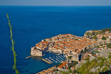 View on Dubrovnik from the lower viewpoint at sunrise