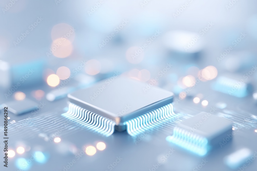 Poster minimalistic close-up of sleek modern electronics with abundant copy space and clean image