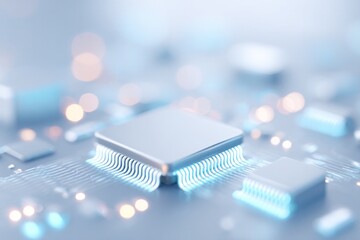 minimalistic close-up of sleek modern electronics with abundant copy space and clean image