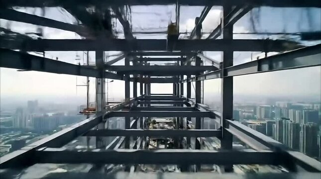Futuristic Glass IT Park Aerial | Glowing Rooftops Drone Shot