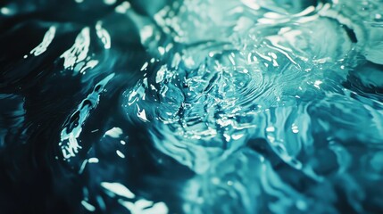 Abstract teal water, swirling, textured surface.