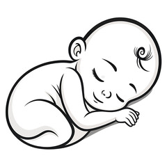 Sleeping baby silhouette