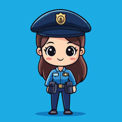 Adorable Anime Policewoman with Large Eyes and Uniform (1)