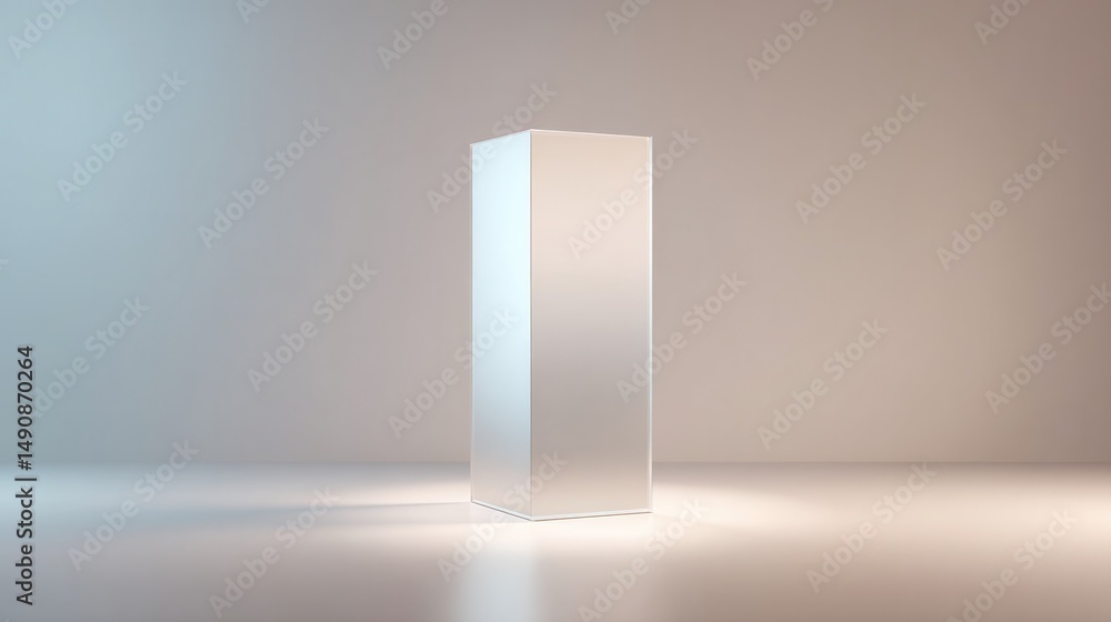 Poster sleek empty podium with reflective surface centered under soft lighting