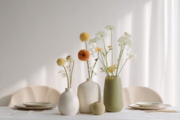 minimalist table set for thematic party with decor highlighting creativity and emphasis on simplicity