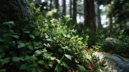 close-up of forest underbrush