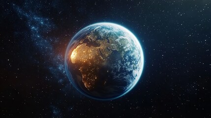 Obraz premium 3D Render of Space Debris Around Planet Earth 8K Realistic 