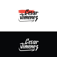 Text Casar Jimene  logo design template vector eps