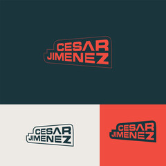 Text Casar Jimene  logo design template vector eps