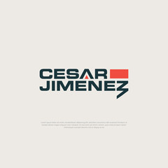 Text Casar Jimene  logo design template vector eps