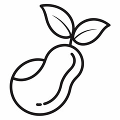 Bean Sprout outline icon on white background