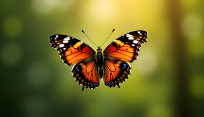 Obraz premium Close-up Detail of Colorful Butterfly Wing with Vibrant Patterns