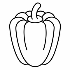 Bell Pepper outline icon on white background