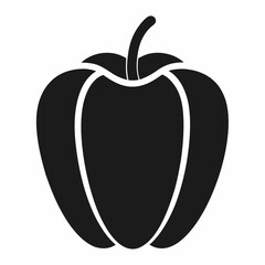 Bell Pepper Silhouette icon on white background