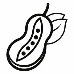 Black-Eyed Pea outline icon on white background