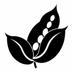 Fototapeta premium Black-Eyed Pea Silhouette icon on white background