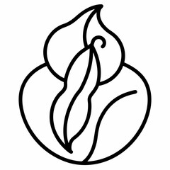 Black-Eyed Pea outline icon on white background