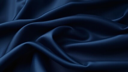Obraz premium A deep navy background showcases soft, subtly textured waves of satin, creating an elegant and sophisticated atmosphere with a gentle play of light.