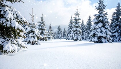 Snowy Forest Winter Landscape.
