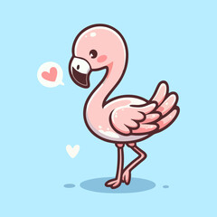 Flamingo vector, decorative tropical pink bird, seamless cartoon animal illustration for nursery wall art, kids decor pattern, summer wildlife drawing for home background and beach print