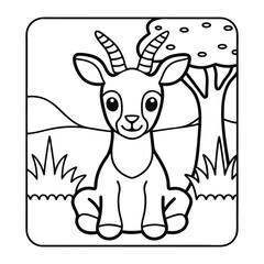 Whimsical Gazelle in Natural Habitat: A charming gazelle sits serenely amidst its natural habitat, showcasing a perfect blend of simplicity and elegance.