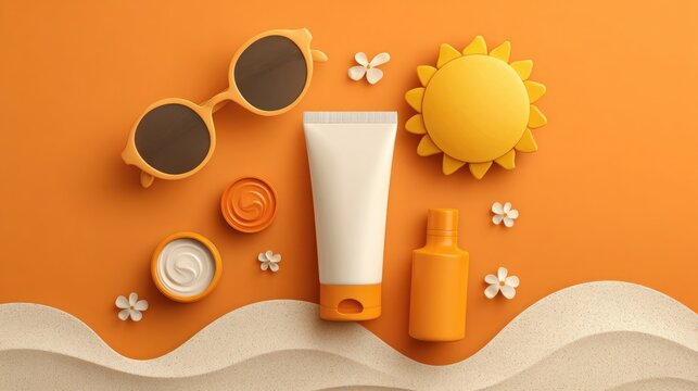 minimalistic illustration promoting uv safety awareness month