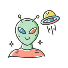 alien icon, alien vector illustration-simple illustration of alien, perfect for alien logos and icons