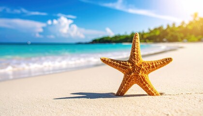 Starfish on Tropical Beach.
