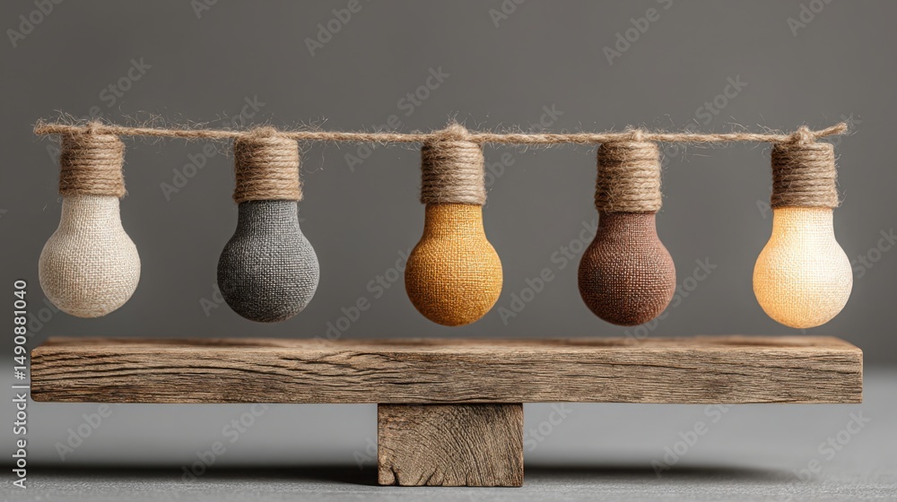 Poster charming wooden bench adorned with string of light bulbs creating a cozy atmosphere for relaxation a