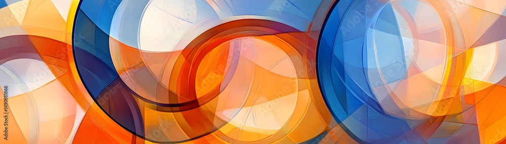Poster abstract colorful circles overlapping design