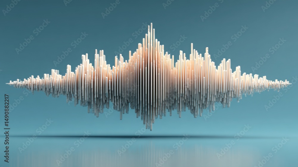 Poster captivating sound wave visualization representing audio technology and the dynamics of sound in mode